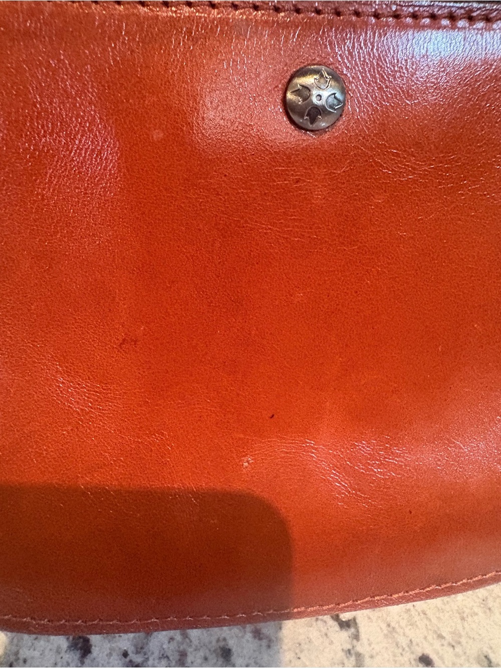 Patricia Nash Bettina Leather Crossbody Saddle Bag in Navy and Brown - Picture 7 of 15